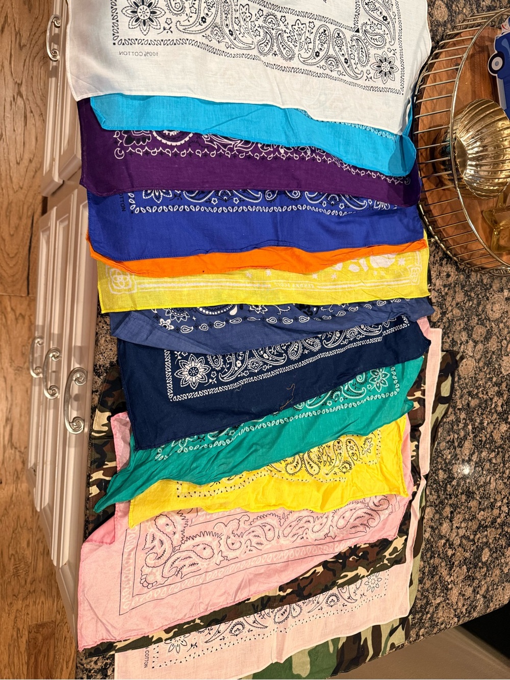 Colorful Bandana Stack - 14 Assorted Colors - Picture 2 of 2